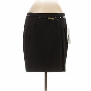 DKNYC Pencil Skirt Belted Women's 8 Career‎ Faux Pocket Flap Lyocell Blend NEW